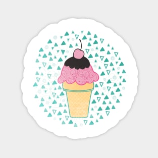 Cherry Ice-cream Cone Sticker